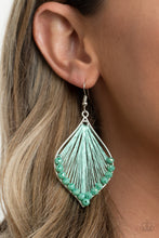 Load image into Gallery viewer, Pulling at My HARP-strings - Green Paparazzi Earrings
