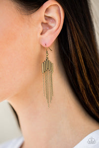 Radically Retro - Brass Paparazzi Earrings