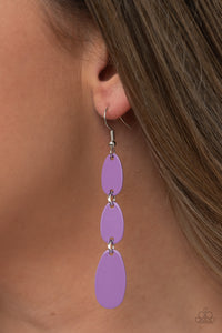 Rainbow Drops - Purple Paparazzi Earrings