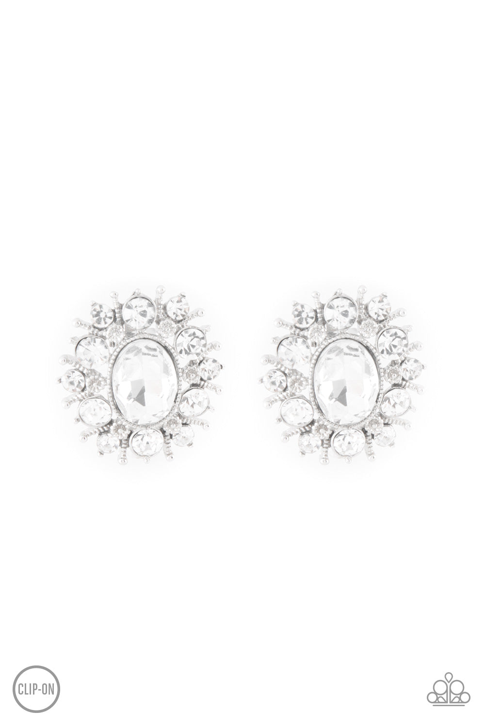 Serious Star Power - White Paparazzi Earrings