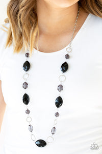 Shimmer Simmer - Black Paparazzi Necklace Set