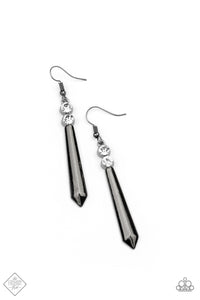 Sparkle Stream - Black Paparazzi Earrings