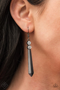 Sparkle Stream - Black Paparazzi Earrings