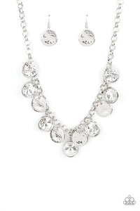 Spot On Sparkle - White Paparazzi Necklace set