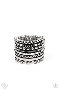 Stacked Odds - Silver Paparazzi Ring