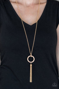 Straight To The Top - Gold Paparazzi Necklace Set