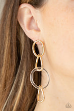 Load image into Gallery viewer, Talk In Circles - Gold Paparazzi Earrings
