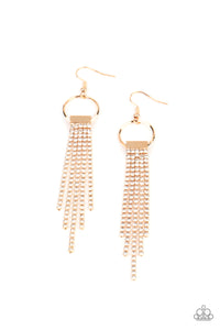 Tapered Twinkle - Gold Paparazzi Earrings