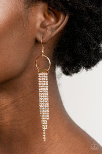 Tapered Twinkle - Gold Paparazzi Earrings