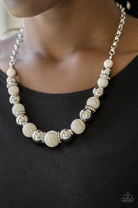 The Ruling Class - White Paparazzi Necklace Set