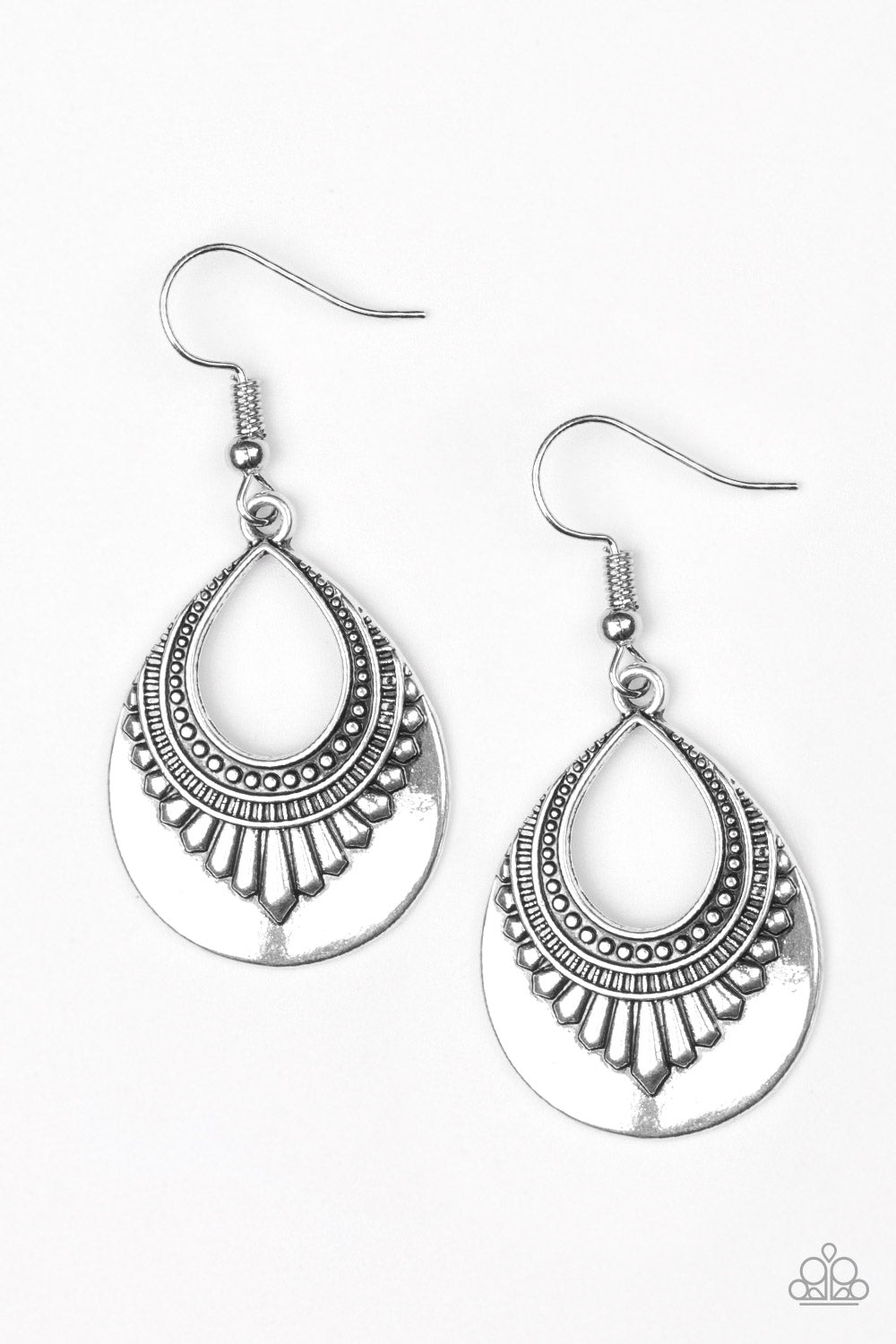 Totally Terrestrial - Silver Paparazzi Earrings