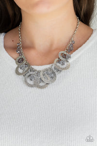 Turn It Up - Silver Paparazzi Necklace Set