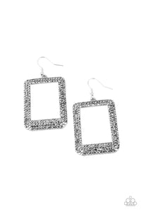 World FRAME-ous - Silver Paparazzi Earrings